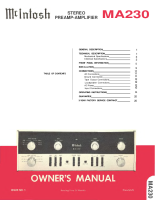 McIntosh MA-230 - Owners manual 